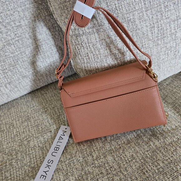 Malibu Skye Olivia Crossbody Wallet Bag Elegant Brown Leather Purse Bag - NEW - Picture 5 of 9